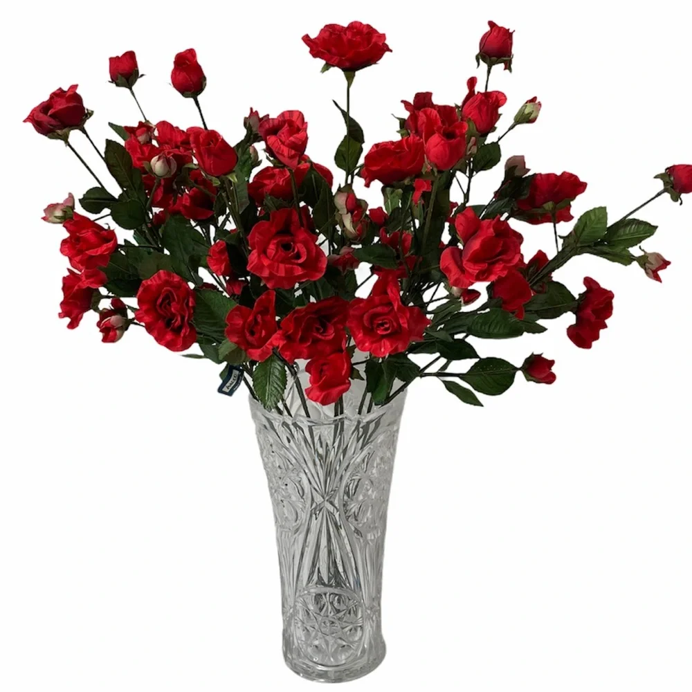 Princess Roses Dozen Long Stem Silk Flowers Moody Romantic Luxury Home Decor